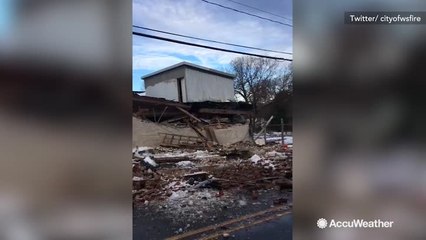 Heavy snow causes building to collapse