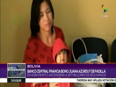 Bolivia: Banco Central financiará bono Juana Azurduy