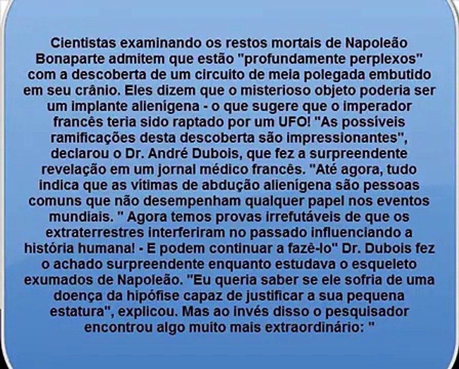 NAPOLEÃO,TRUMP,CHIPS E UFOS