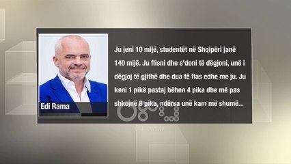 Ora News - Kryeministri mesazh studenteve nga fb: Hajde takohemi po të doni në Parlament