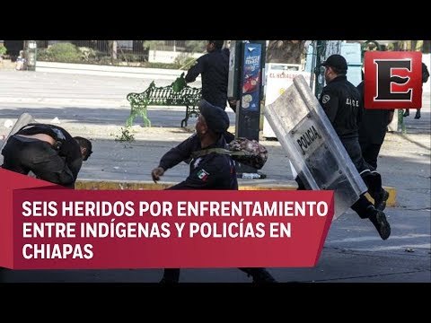 Enfrentamiento entre indígenas y policías en Chiapas