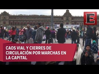 Cientos de campesinos se congregan en el Zócalo capitalino