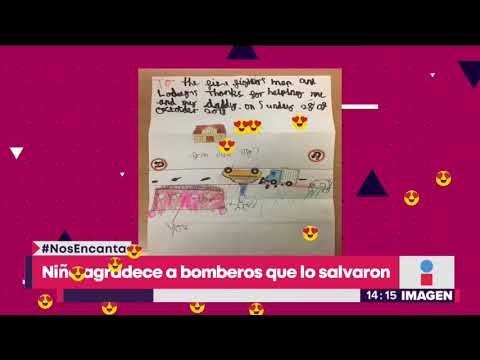 Niño agradece a bomberos que le salvaron la vida con un dibujo | Noticias con Yuriria