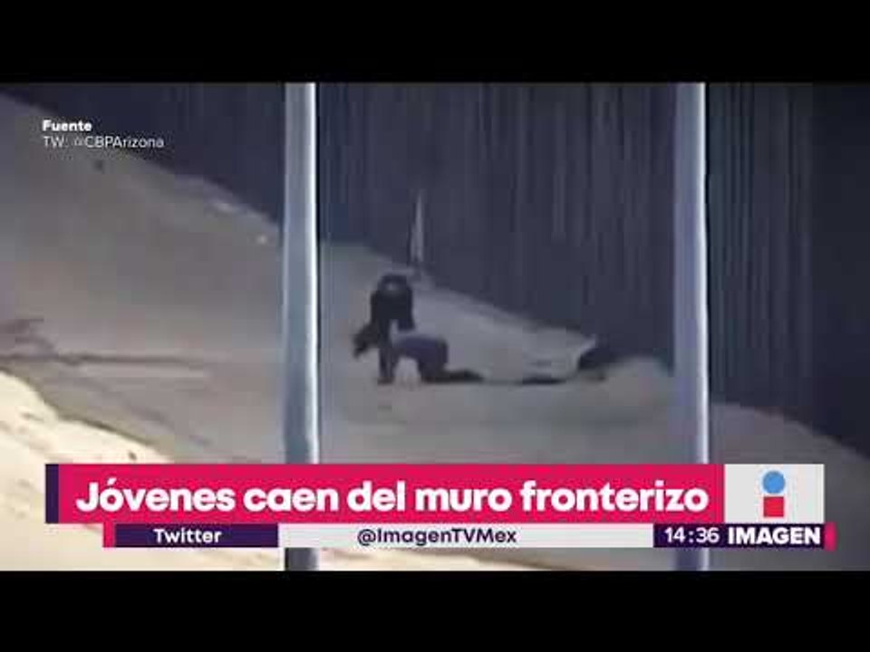 Jóvenes caen de altura de 5 metros en muro fronterizo | Noticias con Yuriria Sierra