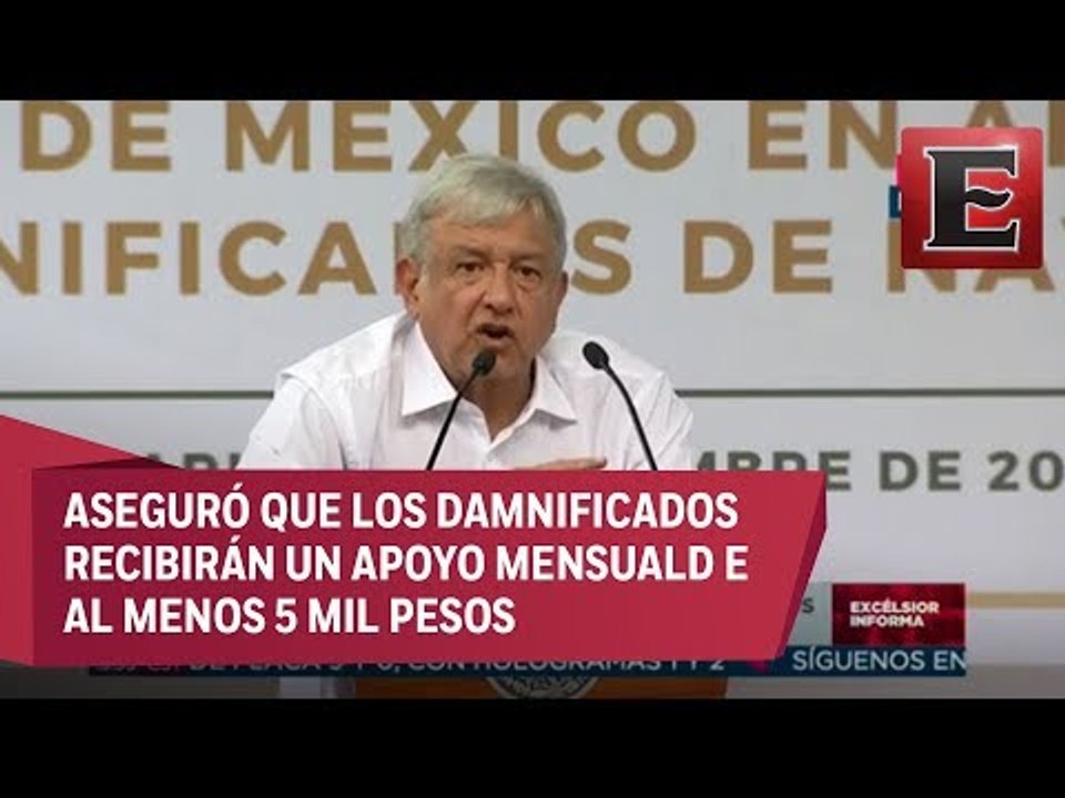 López Obrador en apoyo a los damnificados por el Huracán Willa