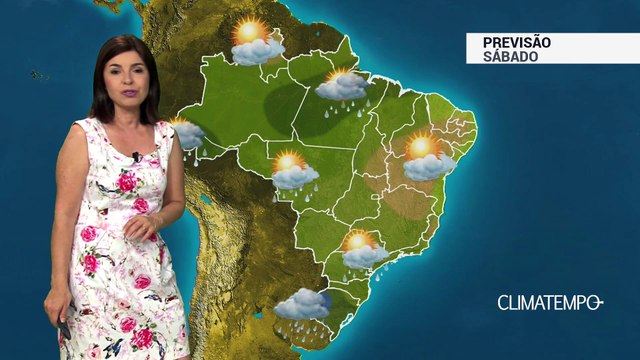 Previsão Brasil – Sábado muito quente com temporais isolados