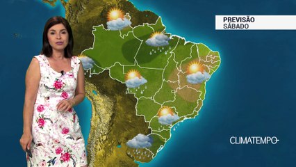 Previsão Brasil – Sábado muito quente com temporais isolados
