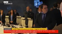 Regardez l'arrivée d'Emmanuel Macron en cellule de crise hier soir - Vidéo