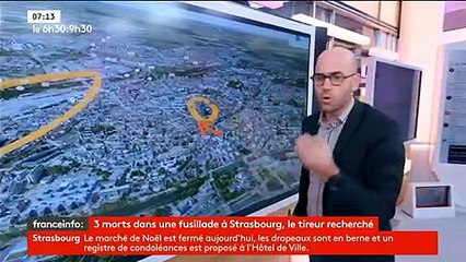 À l'aide d'une carte, un journaliste de France Info refait l'itinéraire de l'assaillant - Regardez