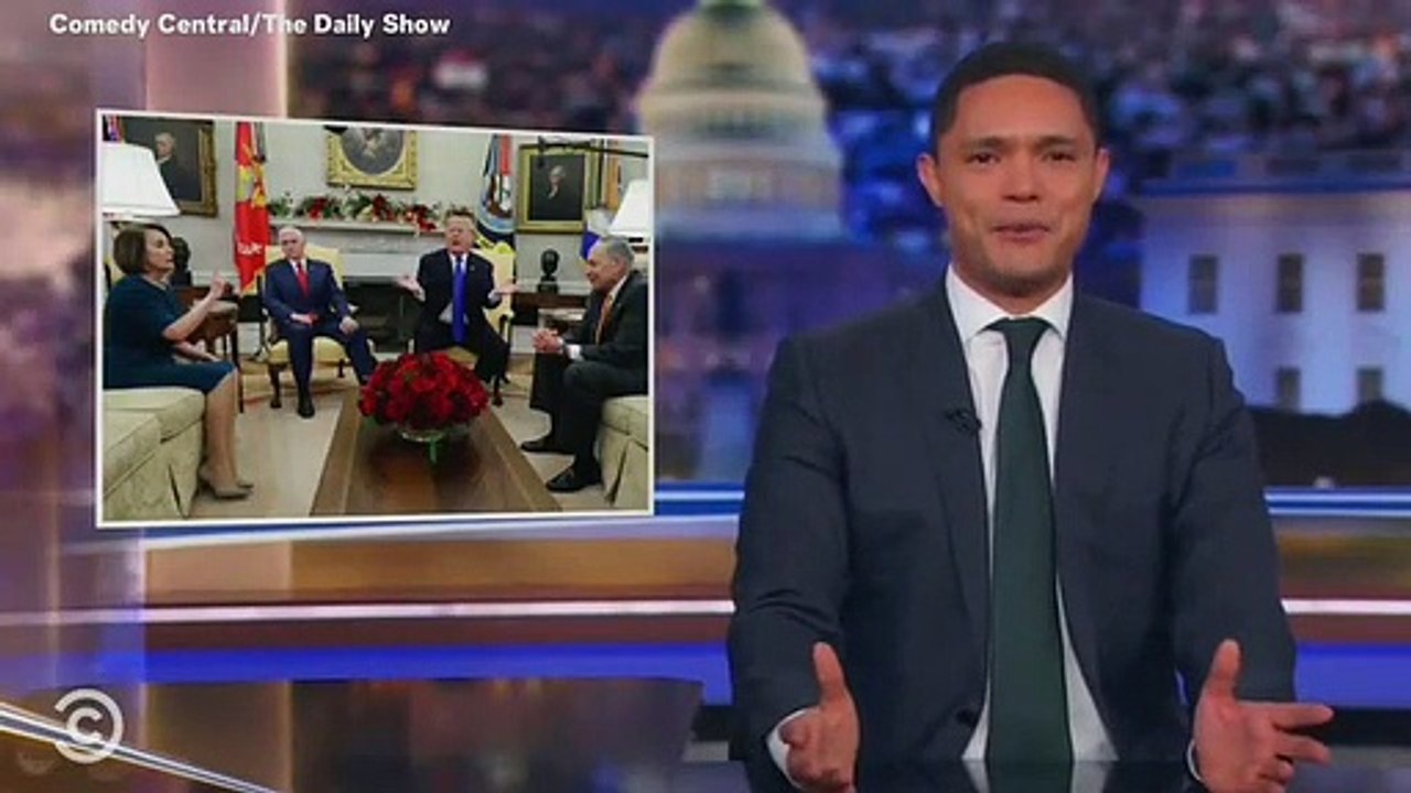 Trevor Noah Pokes Fun At Trump, Pelosi and Schumer's Oval Office Spat