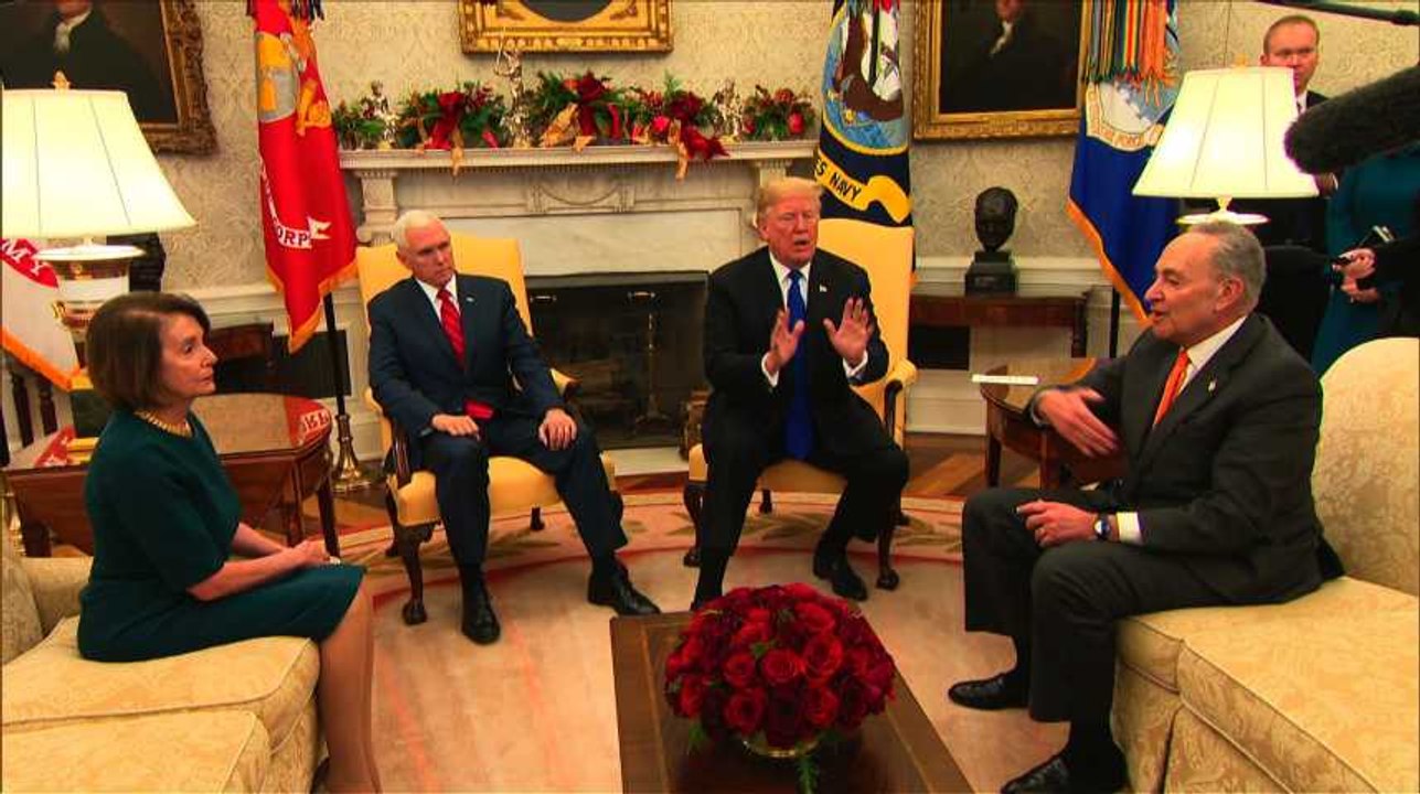 Trump et les leaders démocrates du Congrès s'écharpent devant les journalistes
