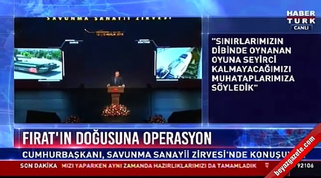 Cumhurbaşkanı Erdoğan: Fırat'ın doğusuna harekat birkaç güne başlayacak