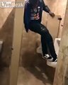 Guys tries to break toilets, breaks his head instead