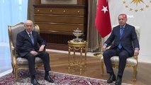 Cumhurbaşkanı Erdoğan'ın MHP Genel Başkanı Bahçeli ile Cumhurbaşkanlığı Külliyesi'ndeki Görüşmesi...