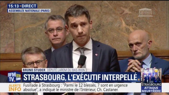 Un homme a commis l'inimaginable en assassinant lâchement , l'émotion du député du Bas-Rhin Bruno Studer en évoquant l'attaque à Strasbourg