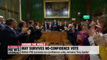 British PM survives no-confidence vote