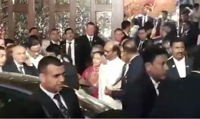 இஷா அம்பானி திருமணத்தில் ரஜினிகாந்த்- லதா- வீடியோ