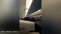 Passengers screaming as plane fills with SMOKE during flight in viral video