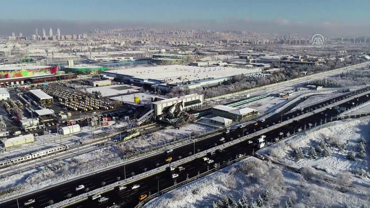 Ankara'daki tren kazası - Marşandiz İstasyonu ve çevresi drone ile görüntülendi - ANKARA