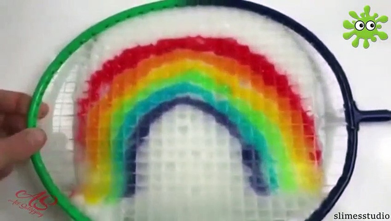 Tenis Racket Slime Pressing , Tenis Racket Relaxing Pressing Slime ASMR! Satisfying Slime ASMR #2