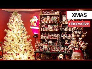 Video herunterladen: Xmas Lover who Has Splashed $10K on Decorations Keeps 1 Room Dedicated to Santa open 24/7 | SWNS TV