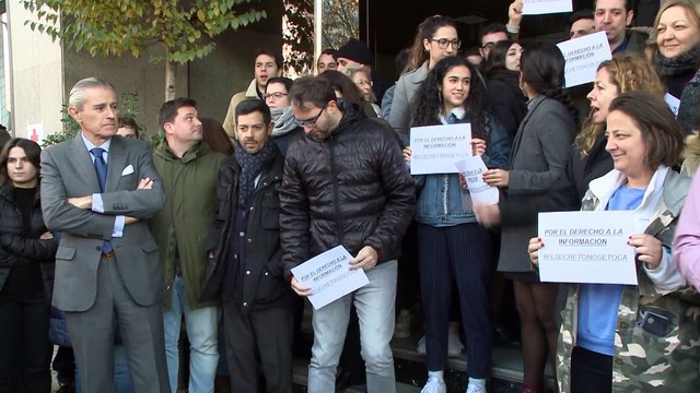 Concentración de Europa Press en defensa del derecho al secreto profesional