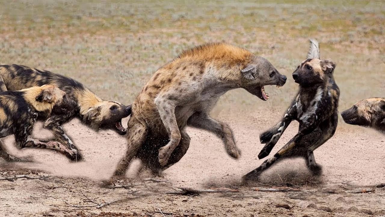 Amazing Wild Dogs Compilation Wild Dogs Vs Hyenas Amazing Battle