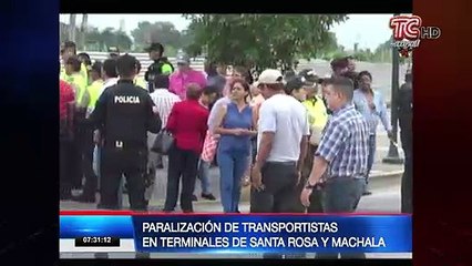 Paralización de transportistas en terminales de Santa Rosa y Machala