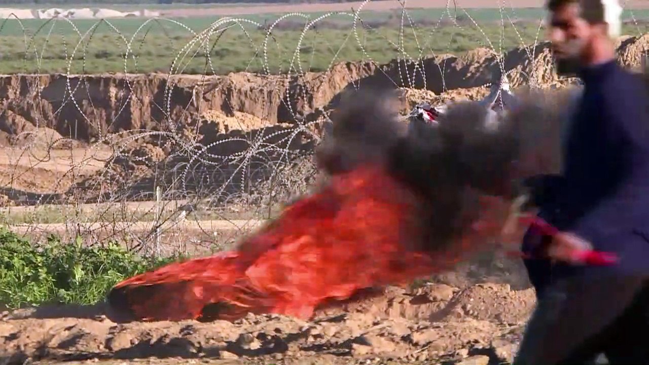 Des Palestiniens à Gaza manifestent à la frontière avec Israël