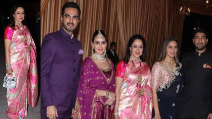 Download Video: Isha Ambani Reception: Hema Malini looks Beautiful in Saree; Watch Video | FilmiBeat