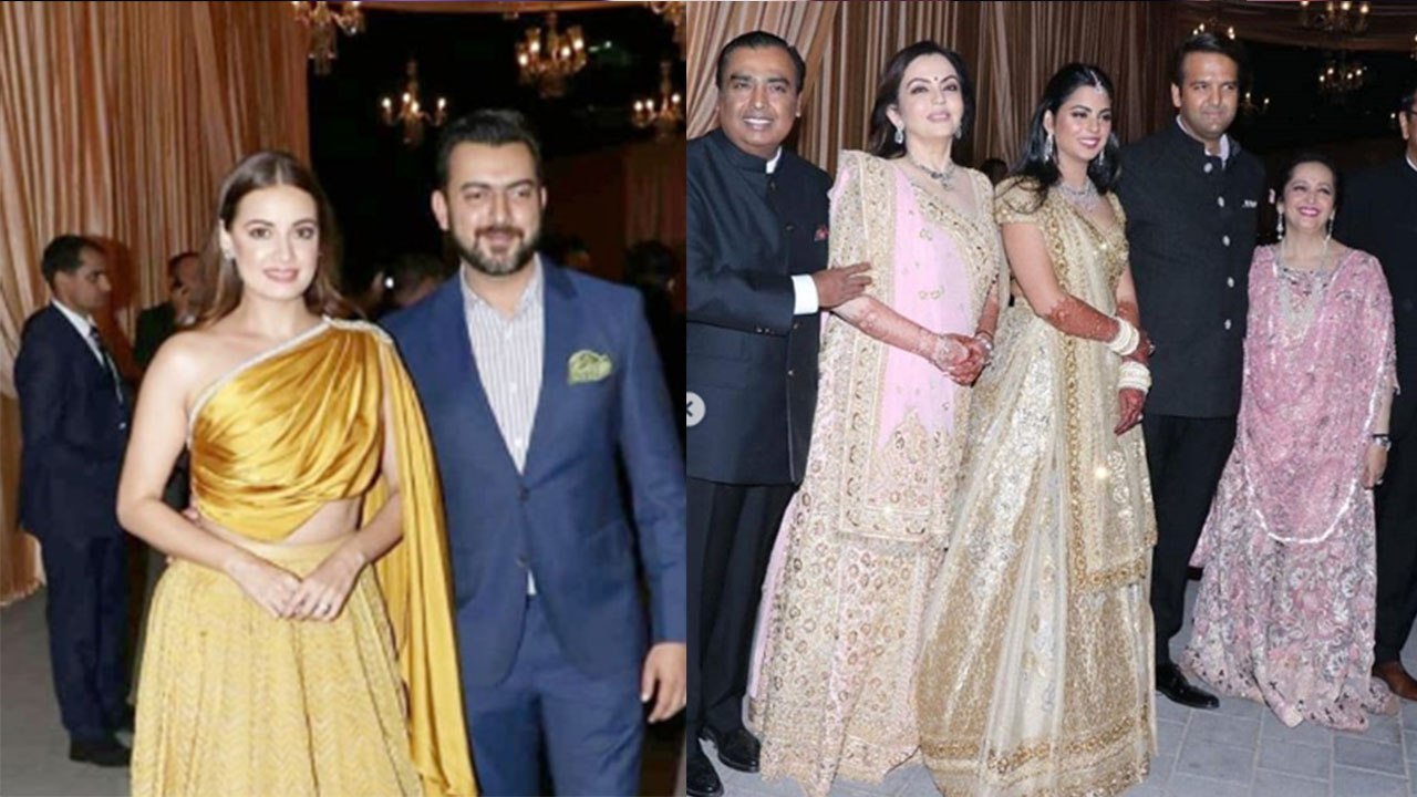 Isha Ambani Reception: Dia Mirza arrives with husband Sahil Sangha; Watch Video | FilmiBeat
