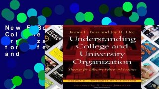 New E-Book Understanding College and University Organization: Theories for Effective Policy and