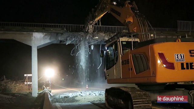 Destruction du pont Champfeuillet à Moirans