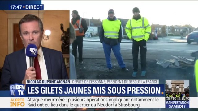 Gilets jaunes: Nicolas Dupont-Aignan considère qu' il faut éviter d'aller manifester à Paris