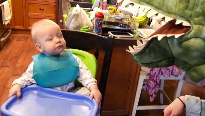 Funny Baby Reaction to Mask - Cute Baby Videos