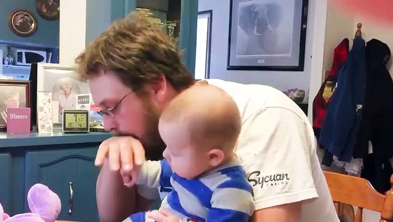 Funny Parents Move Baby's Mouth - When Parents Want Baby Talks