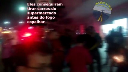 Incêndio supermercado Martins em Nova Contagem MG quase funcionário fica preso