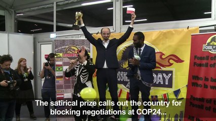 COP24: NGOs give Poland the satirical 'Fossil of the Year' prize