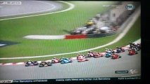 Motorcycle Grand Prix (Motor Racing Clip): Sliding motorcycle situation.