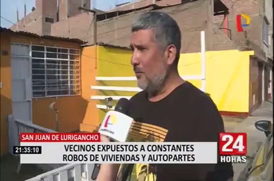 Vecinos denuncian constantes robos a viviendas y autopartes de vehículos en calles de SJL