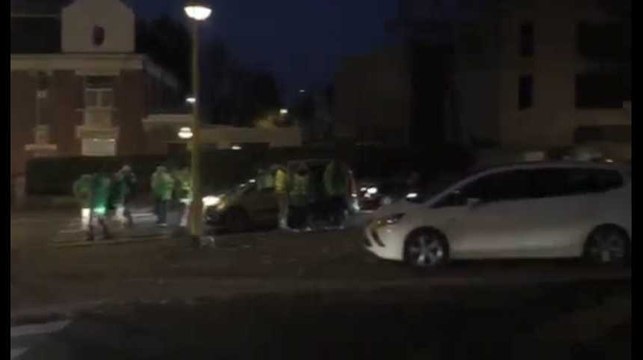 Grève du vendredi 14 décembre: le rond-point de la Dorcas à Tournai à 8h07