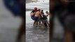 Tourist Gets Stuck In The Sand Ride Motorcycle On Beach