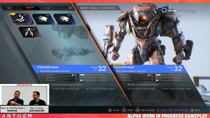 Anthem: Gear and Progression Gameplay - Anthem Developer Livestream from December 13