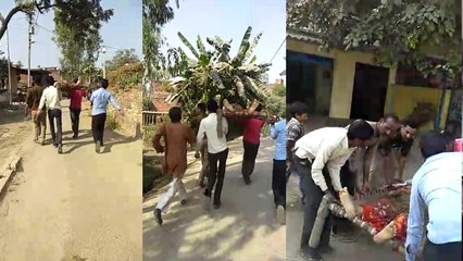 मिसाल: घायल महिला को खटिया पर लादकर यूपी के दरोगा ने पहुंचाया अस्पताल