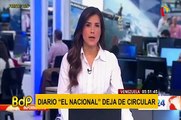 Venezuela: diario “El Nacional” crítico del gobierno de Maduro, suspende circulación impresa