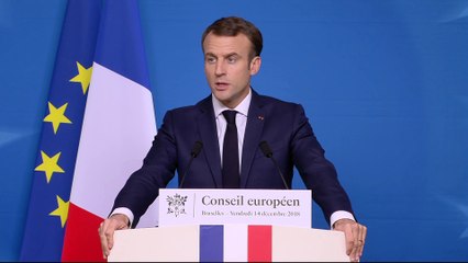 Conférence de presse d'Emmanuel Macron au Conseil européen de décembre 2018.