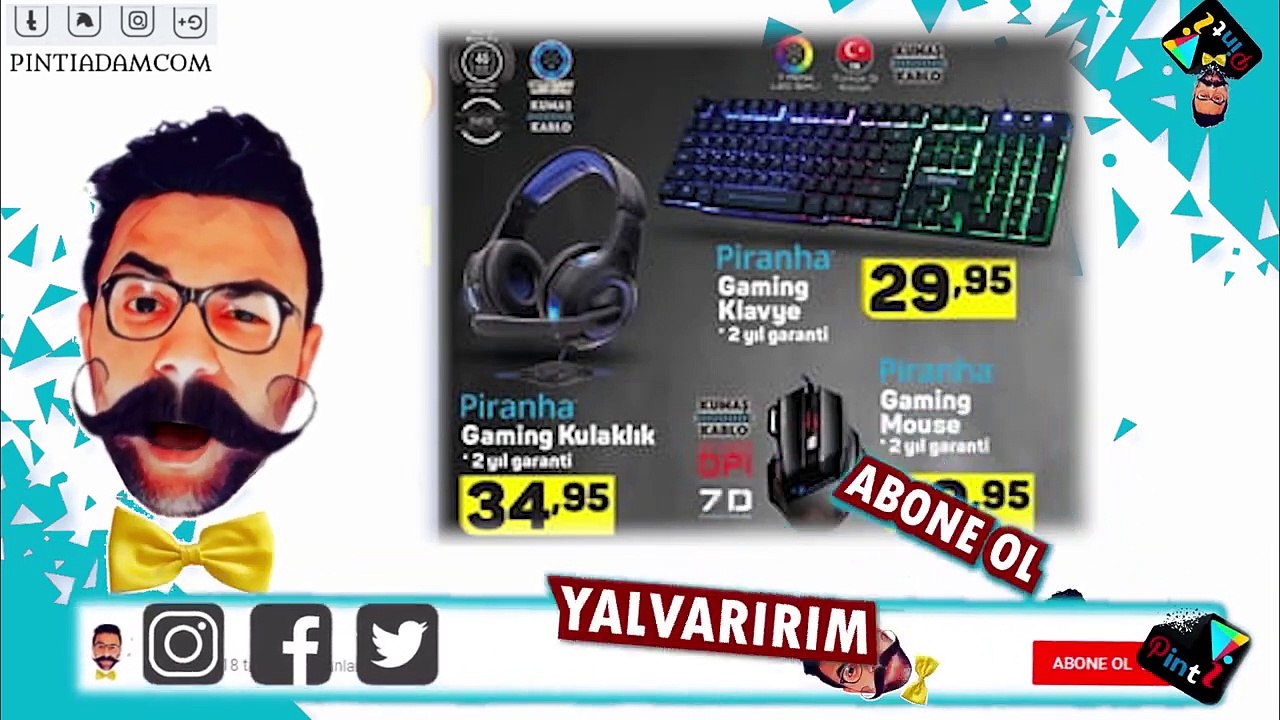 a101 Piranha 2345 Gaming 7 Renk Iskl Oyuncu Klavyesi DETAYLI ILK BAKIS - PINTI AKTUEL INCELEME - (1)
