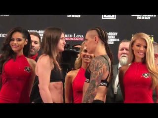Katie Taylor vs Eva Wahlstrom FACE OFF at WEIGH IN
