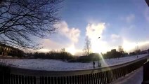 Phénomène très rare , trois soleils dans le ciel en Suède