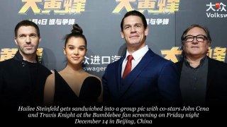 Hailee Steinfeld and John Cena Fly Into Beijing For 'Bumblebee' Premiere